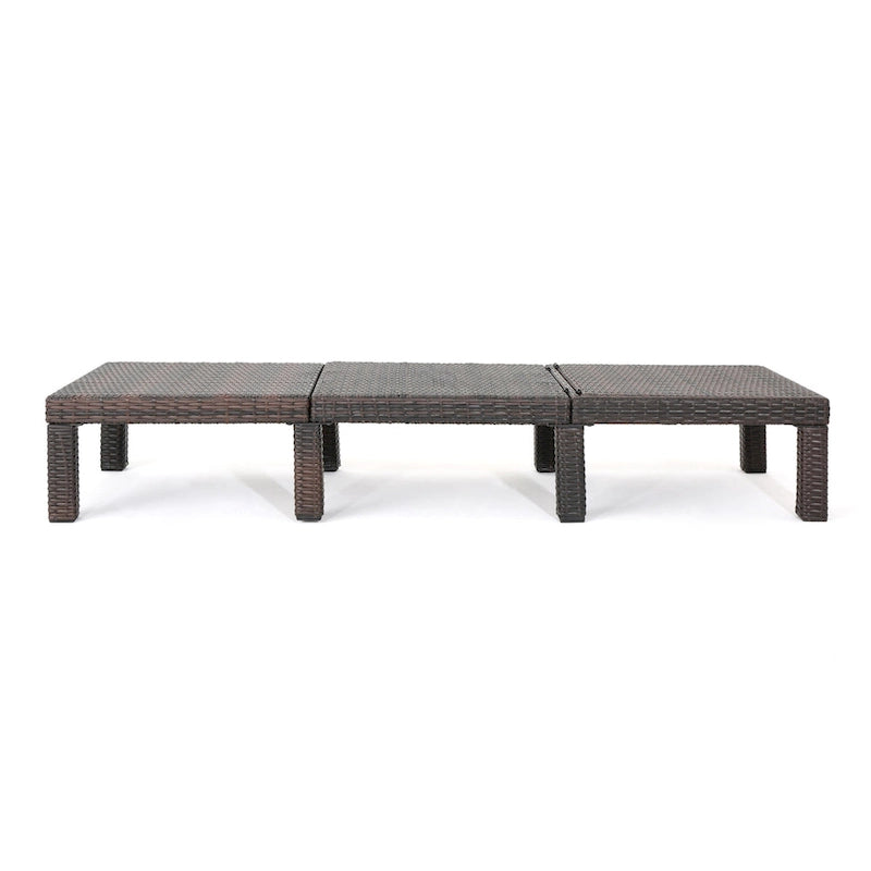 Chaise longue, osier marron, fer, dossier réglable, 196 cm