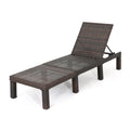 Chaise longue, osier marron, fer, dossier réglable, 196 cm