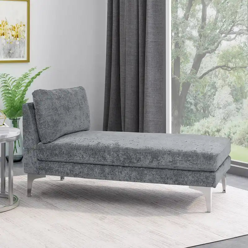 Méridienne contemporaine en tissu - 69,00 L x 29,00 l x 30,00 H