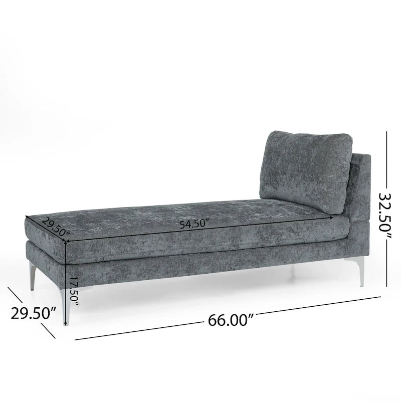 Méridienne contemporaine en tissu - 69,00 L x 29,00 l x 30,00 H
