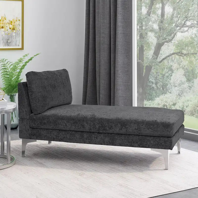 Méridienne contemporaine en tissu - 69,00 L x 29,00 l x 30,00 H