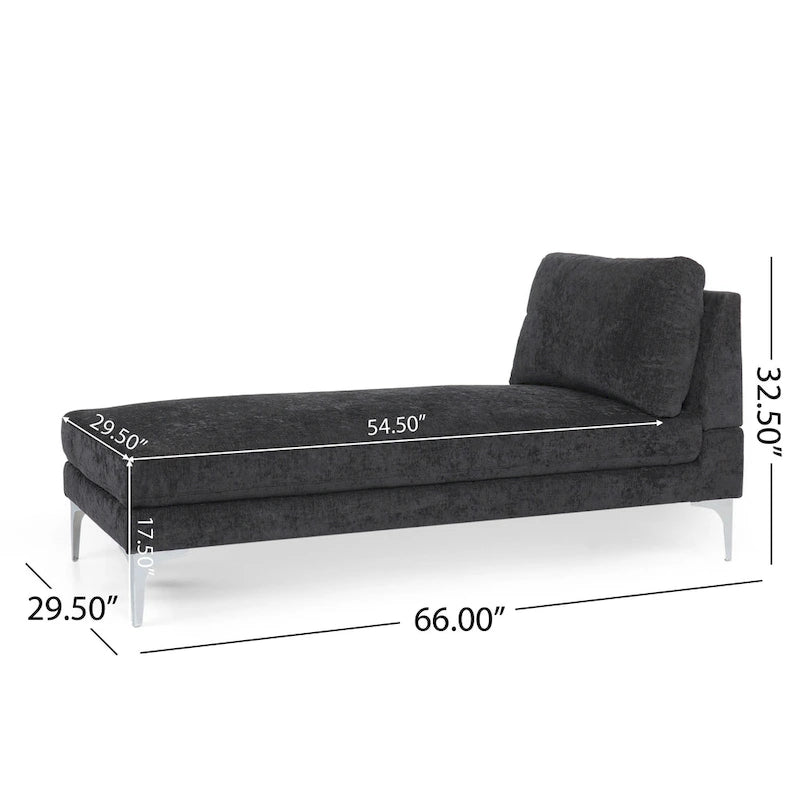 Méridienne contemporaine en tissu - 69,00 L x 29,00 l x 30,00 H