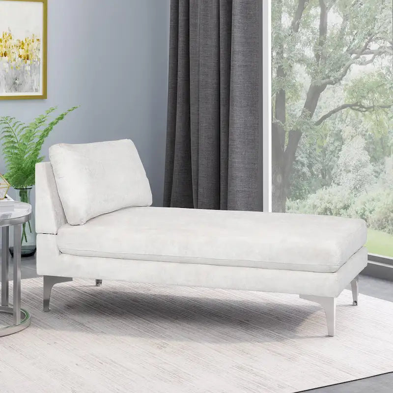 Méridienne contemporaine en tissu - 69,00 L x 29,00 l x 30,00 H
