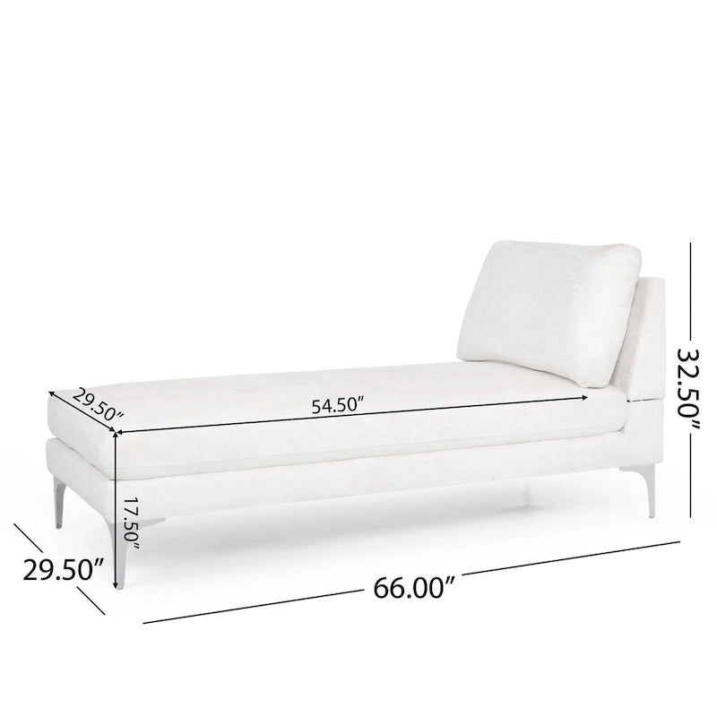 Méridienne contemporaine en tissu - 69,00 L x 29,00 l x 30,00 H
