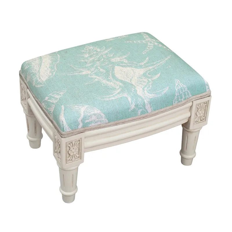 Repose-pieds Seashells avec coussin en lin