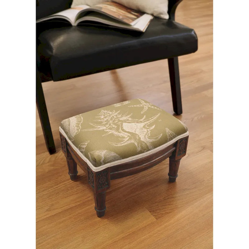 Repose-pieds Seashells avec coussin en lin