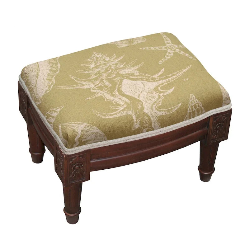 Repose-pieds Seashells avec coussin en lin