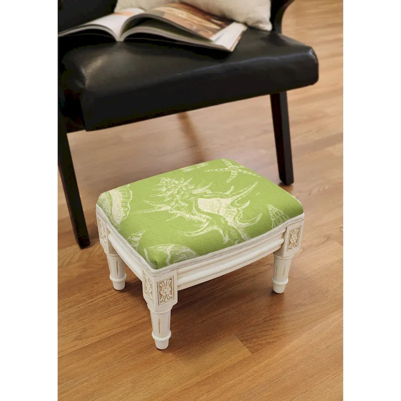 Repose-pieds Seashells avec coussin en lin