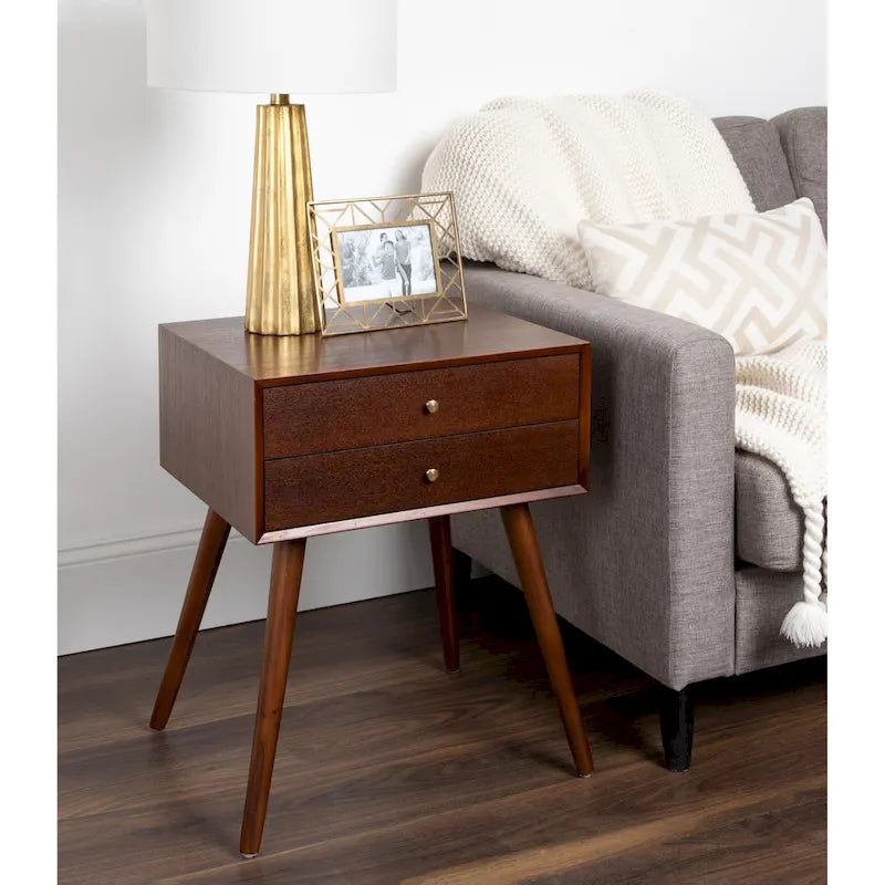Table de chevet avec 2 tiroirs