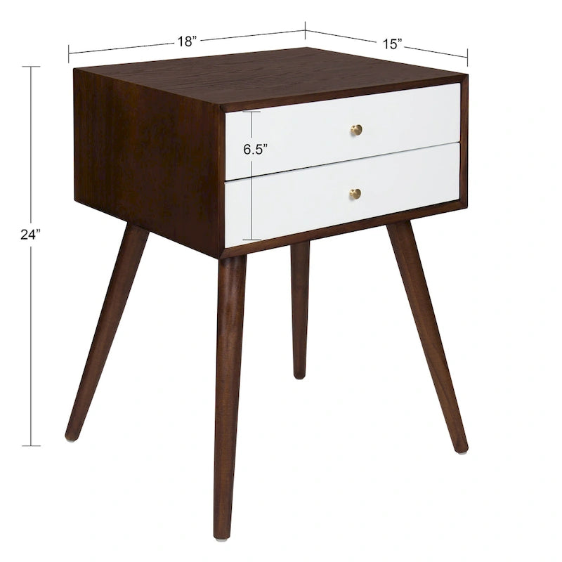 Table de chevet avec 2 tiroirs