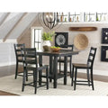 Glenwood Rubbed Black and Charcoal 24 Inch Ladderback Barstool (Set of 2)