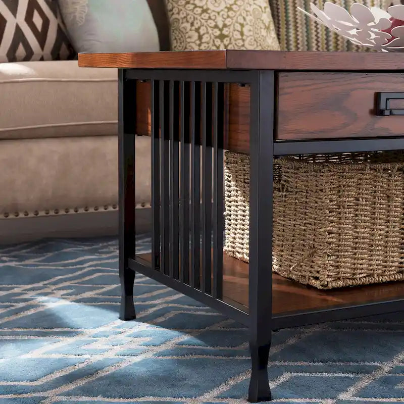 Table basse à lattes noir mat