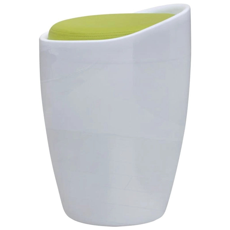Tabouret en simili cuir blanc et vert