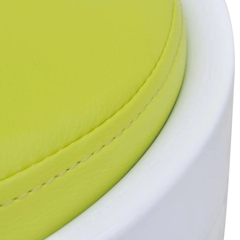 Tabouret en simili cuir blanc et vert