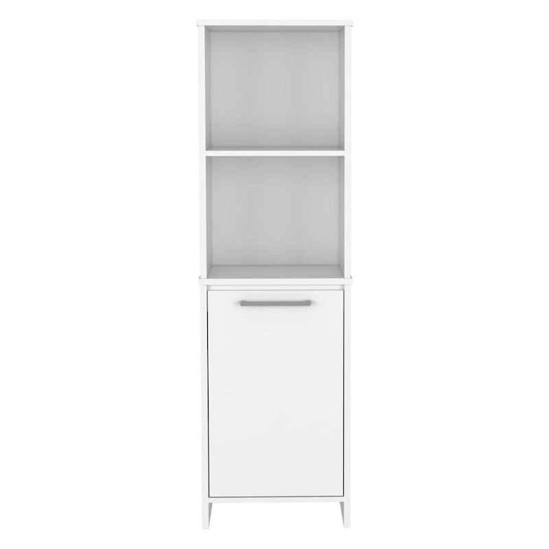 Garde-manger de cuisine, armoire à porte unique, étagères intérieures et extérieures, fini blanc
