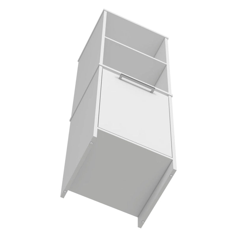 Garde-manger de cuisine, armoire à porte unique, étagères intérieures et extérieures, fini blanc