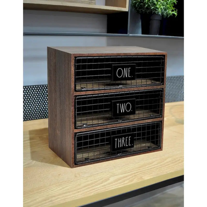 Rae Dunn Desktop Organizer - ONE TWO THREE