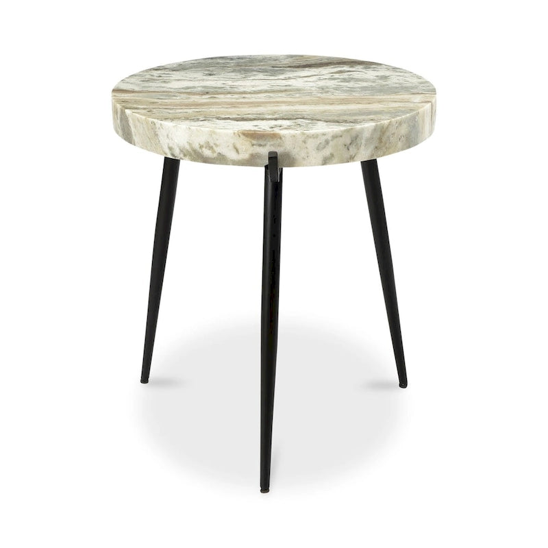 Table d'appoint moderne avec plateau en marbre - 18L x 18P x 20H