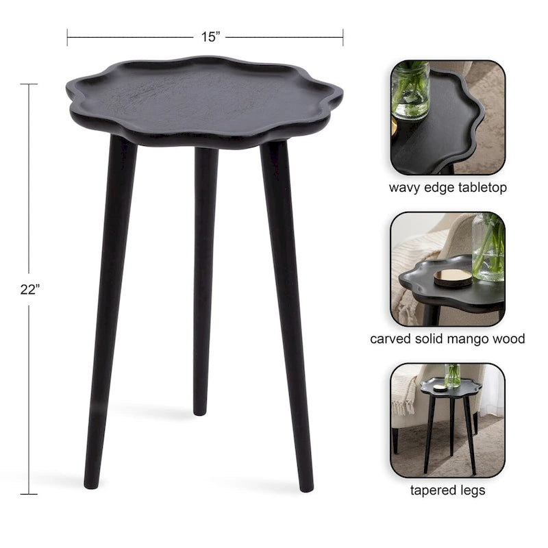 Table d'appoint en bois festonné