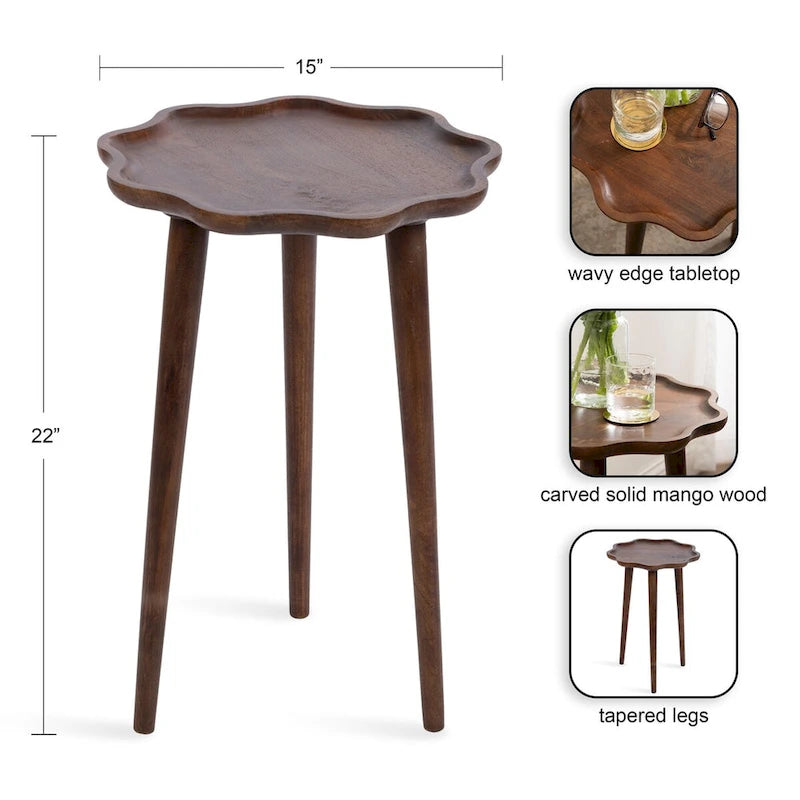 Table d'appoint en bois festonné
