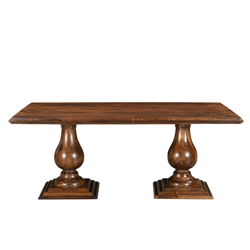 Table de salle à manger à double piétement en bois massif Willow
