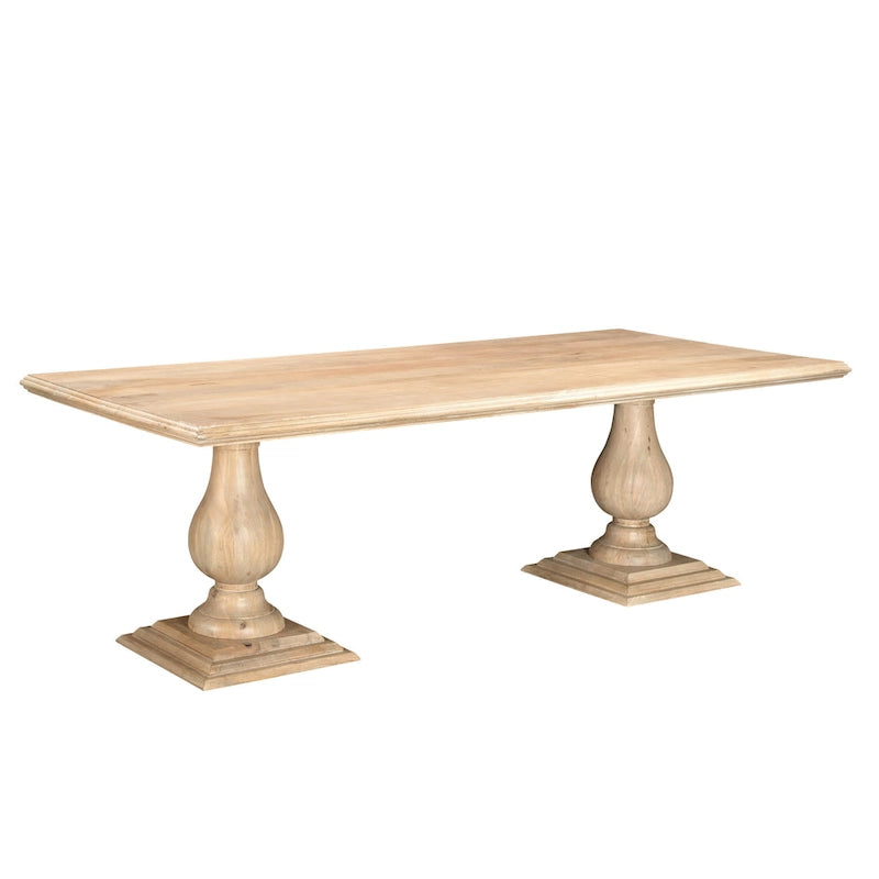 Table de salle à manger à double piétement en bois massif Willow