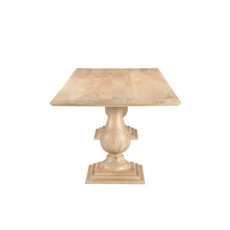 Table de salle à manger à double piétement en bois massif Willow