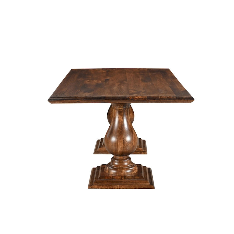Table de salle à manger à double piétement en bois massif Willow