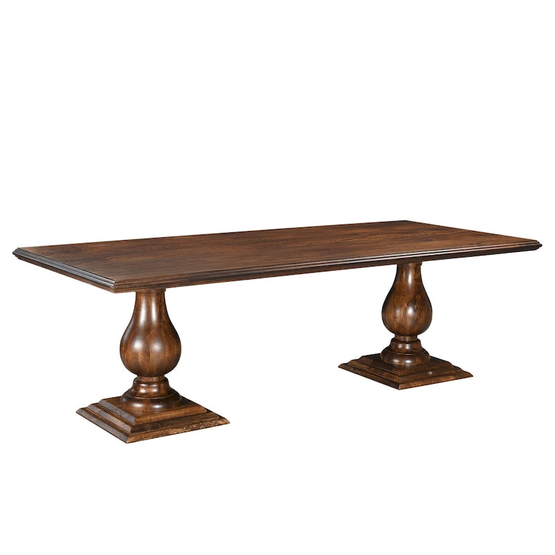 Table de salle à manger à double piétement en bois massif Willow
