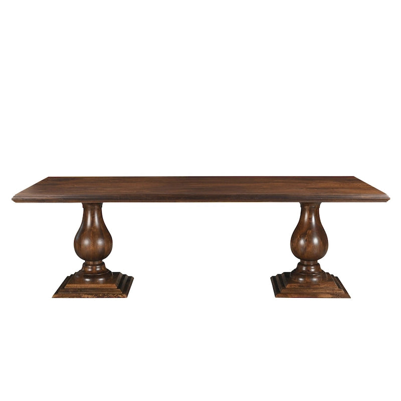 Table de salle à manger à double piétement en bois massif Willow